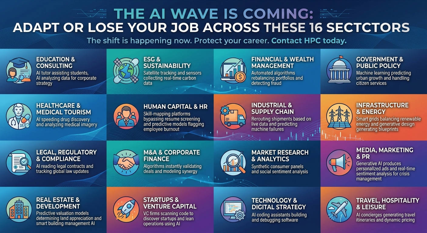 The AI Wave is Coming Worldwide: Adapt or Lose Your Job Across These 16 Sectors